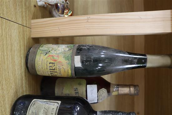 Two bottles of Steubal, a bottle of Riesling and a bottle of Contance Eslate wine